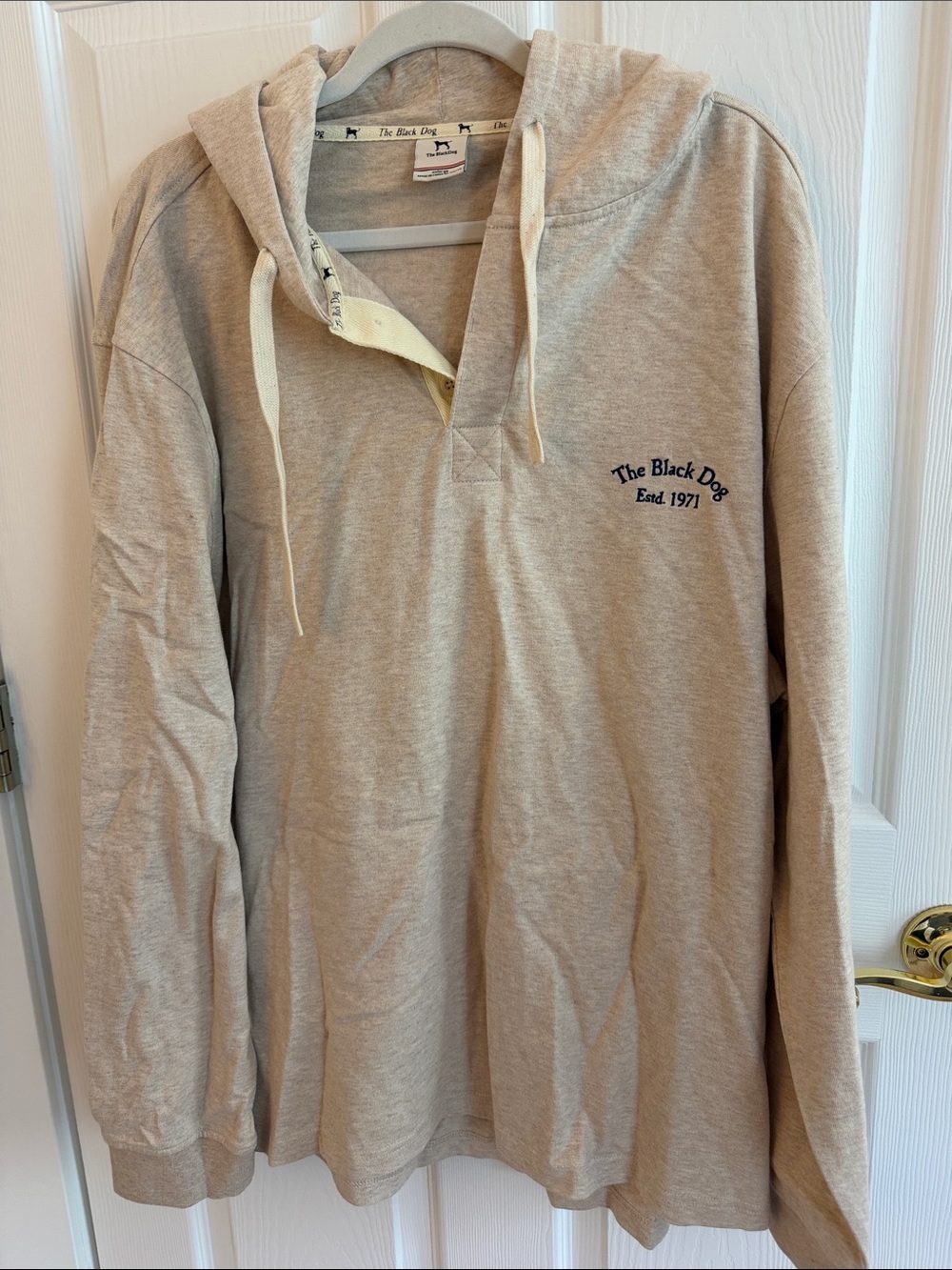 Men Black Dog Button-Up Hoodie
